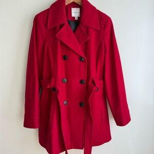 Croft & Barrow Women's Red Double-Breasted Coat size L